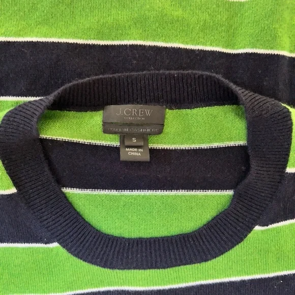 Perfectly Soft Italian Cashmere Colored Striped Sweater (J. Crew) - Picture 3 of 4